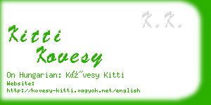 kitti kovesy business card